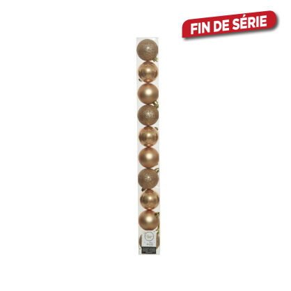 Boule de Noël incassable caramel Ø 6 cm 10 pièces DECORIS