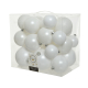 Set de boules de Noël blanc d'hiver Ø 6 - 10 cm 26 pièces DECORIS