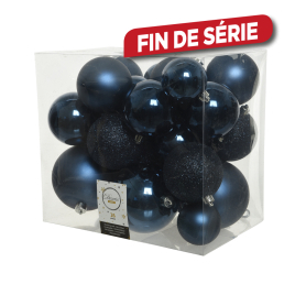 Set de boules de Noël bleu nuit Ø 6 - 10 cm 26 pièces DECORIS