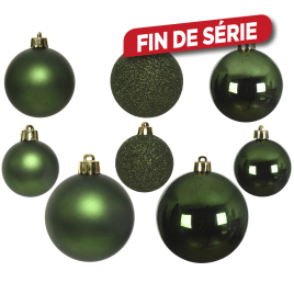 Set de boules de Noël vert pin Ø 6 - 10 cm 26 pièces DECORIS