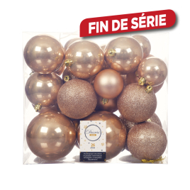 Set de boules de Noël caramel Ø 6 - 10 cm 26 pièces DECORIS