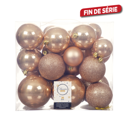 Set de boules de Noël caramel Ø 6 - 10 cm 26 pièces DECORIS