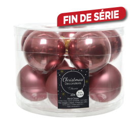 Boule de Noël en verre vieux rose Ø 6 cm 10 pièces DECORIS