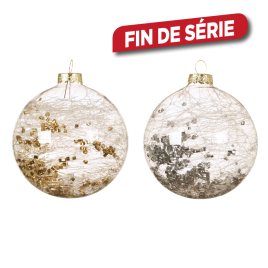 Boule de Noël en verre Ø 8 cm 3 pièces DECORIS