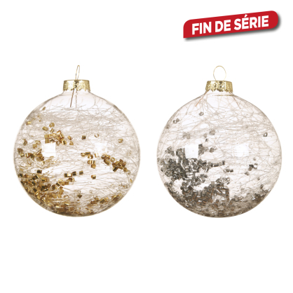 Boule de Noël en verre Ø 8 cm 3 pièces DECORIS