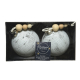 Boule de Noël en verre Ø 8 cm bois blanchi 2 pièces DECORIS