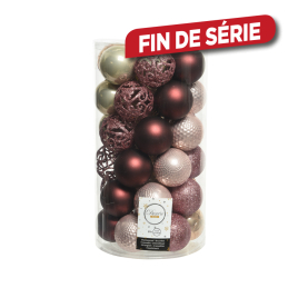 Set de boules de Noël Ø 6 cm rose 37 pièces DECORIS