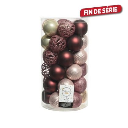 Set de boules de Noël Ø 6 cm rose 37 pièces DECORIS