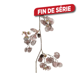 Guirlande extérieure avec feuilles vieux rose 1,3 m