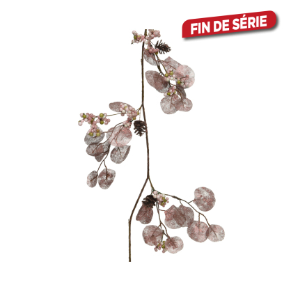 Guirlande extérieure avec feuilles vieux rose 1,3 m