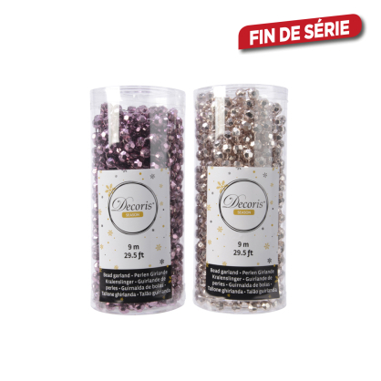 Guirlande de perles rose 9 m DECORIS