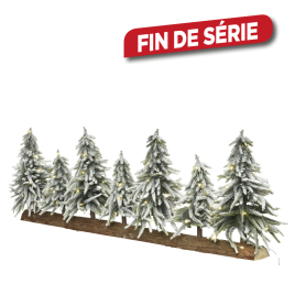 Sapins enneigés avec guirlande LED blanc chaud 105 x 35 cm