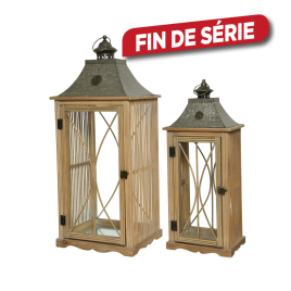 Lanterne en bois 73 cm