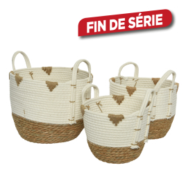 Panier en coton blanc Ø 30 x 25 cm