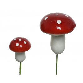 Champignon rouge et blanc en mousse Ø 3 cm DECORIS