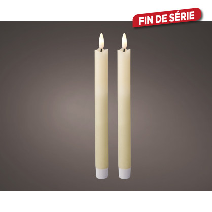 Chandelle sur pile 24 cm 2 pièces LUMINEO