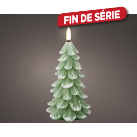 Bougie sur pile sapin vert Ø 8 x 16,5 cm LUMINEO