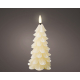 Bougie sur pile sapin crème Ø 8 x 16,5 cm LUMINEO