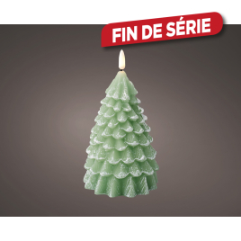 Bougie sur pile sapin vert Ø 9,5 x 19 cm LUMINEO