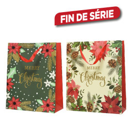 Sac cadeau Merry Christmas en papier 18 x 50 x 72 cm DECORIS