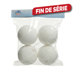 Boule de Noël en mousse blanche Ø 10 cm 4 pièces DECORIS