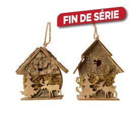 Nichoir en écorce à suspendre 6 x 4 x 7,5 cm DECORIS