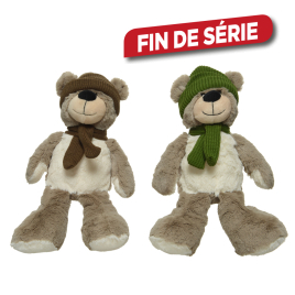 Ours en peluche avec bonnet 30 cm DECORIS