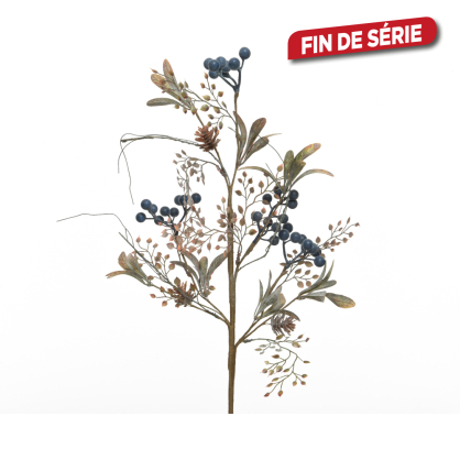 Branche avec baies bleues 65 cm DECORIS