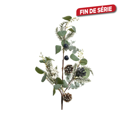 Branche avec baies et pommes de pin 80 cm