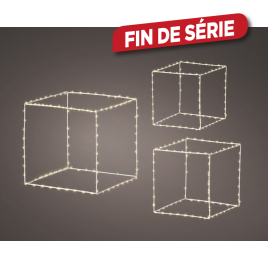 Cube lumineux LED blanc chaud 3 pièces LUMINEO