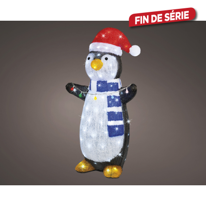 Pingouin en acrylique LED blanc froid 35 x 44 x 85 cm LUMINEO