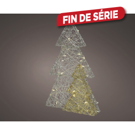 Sapin en fil métallique LED blanc chaud 26 x 2,5 x 40 cm LUMINEO