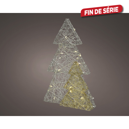 Sapin en fil métallique LED blanc chaud 26 x 2,5 x 40 cm LUMINEO