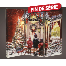 Paravent de Noël LED blanc chaud en MDF 48 x 38 cm LUMINEO