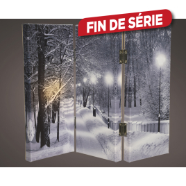 Paravent blanc LED blanc chaud en MDF 48 x 38 cm LUMINEO