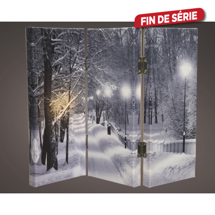 Paravent blanc LED blanc chaud en MDF 48 x 38 cm LUMINEO