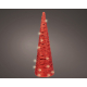 Cone en papier rouge avec LED blanc chaud Ø 11,5 x 38 cm LUMINEO