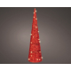 Cone en papier rouge avec LED blanc chaud Ø 15,5 x 58 cm LUMINEO