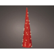 Cone en papier rouge avec LED blanc chaud Ø 19,5 x 78 cm LUMINEO