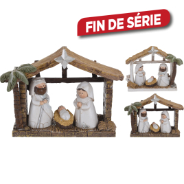 Crèche de Noël en polyrésine 13,5 x 5 x 11 cm