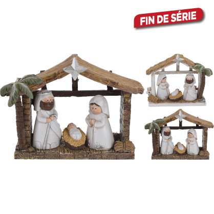 Crèche de Noël en polyrésine 13,5 x 5 x 11 cm