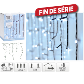 Guirlande de Noël extérieure Stalactite verte LED blanc froid 6 m