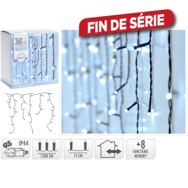 Guirlande de Noël extérieure Stalactite verte LED blanc froid 12 m