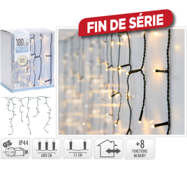 Guirlande de Noël extérieure Stalactite verte LED blanc chaud 6 m