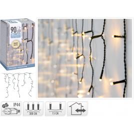 Guirlande de Noël extérieure Stalactite LED blanc chaud 3 m