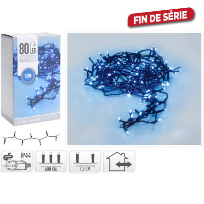 Guirlande fixe intérieure et extérieure LED bleue 6 m