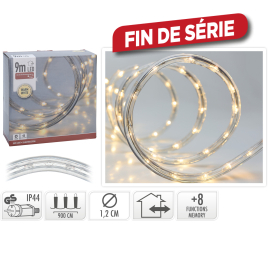 Tube lumineux 8 fonctions LED blanc chaud 9 m