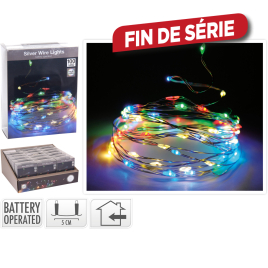 Fil intérieur argenté LED multicolore 5,05 m