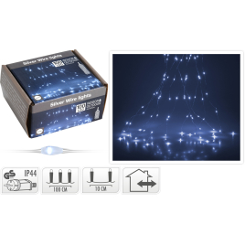 Guirlande de Noël intérieure et extérieure Cascade LED bleue 0,1 x 1 m