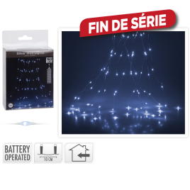 Guirlande intérieure argentée Cascade 160 LED blanc froid